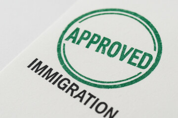 Visa Approval Stamp on Official Paper