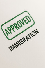 Visa Approval Stamp on Official Paper