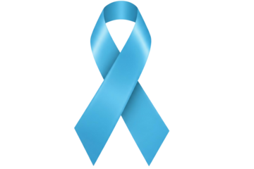 Light blue awareness ribbon isolated on transparent background