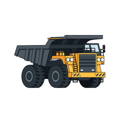 Fototapeta premium Big Yellow Mining Dump Truck Illustration