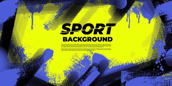 Neon purple and green gradient pattern with grunge texture. Modern pop art dots background in comic sport style. Vector design for poster, banner, street graphics, urban layout, dynamic modern visuals