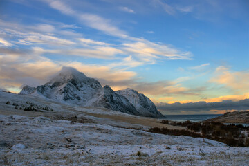 Sunset scene from Lofoten archipelago