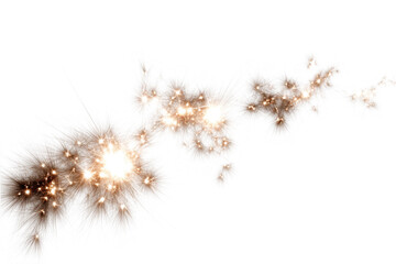 Sparkling fireworks display isolated on transparent background