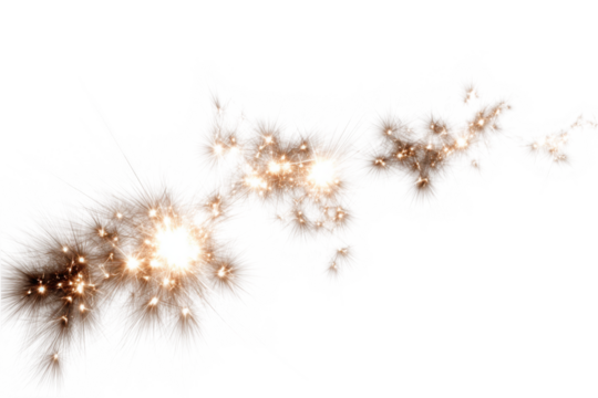 Sparkling fireworks display isolated on transparent background - Powered by Adobe