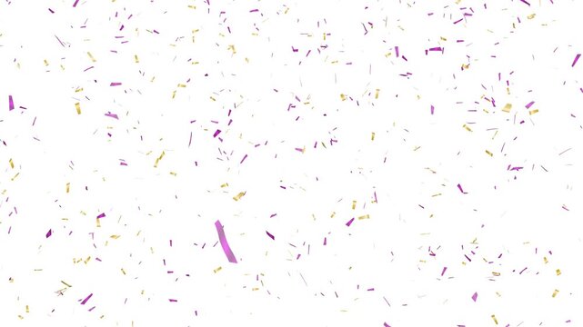 festive party confetti rain for celebration, loopable 4k video overlay with alpha channel. colorful confetti falling.