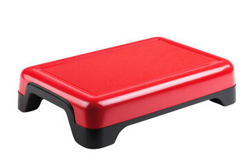Red exercise stepper isolated on transparent background