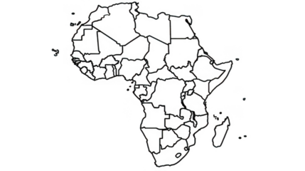 Africa map isolated on transparent background