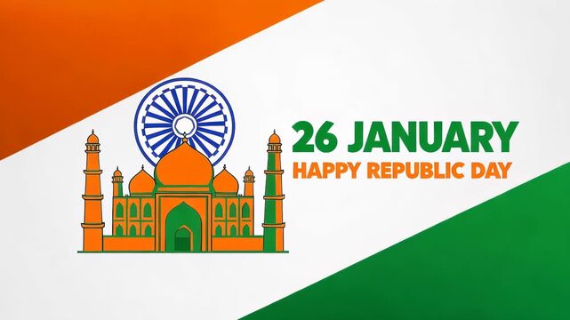 Happy republic day of india celebrated on 26 january