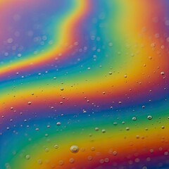 Abstract rainbow iridescence with bubbles colorful fluid background texture