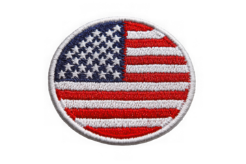 American flag patch isolated on transparent background