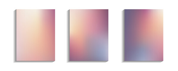 Obraz premium Collection abstract blurred background. Gradient mesh. Tranquil color mix. Effect soft glow pink gray blend. Modern design template for web covers, ad banners, posters, brochures, flyers. Vector EPS