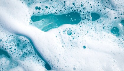 Foaming detergent bubbles create with soap