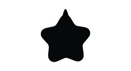 A striking black star shape dominates the white background presented as a bold silhouette © AL-AMIN