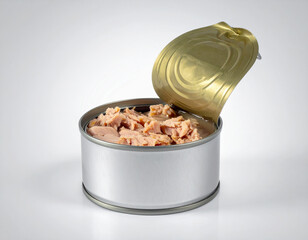 캔-통조림-참치 통조림-참치캔-참치 살코기-가공된 참치-고양이 간식 캔-고양이 습식캔-뚜껑이 열린 캔