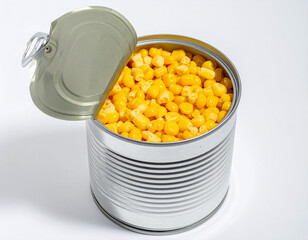 캔-통조림-옥수수 통조림-옥수수 캔-옥수수-옥수수알-옥수수 알갱이-뚜껑이 열린 캔