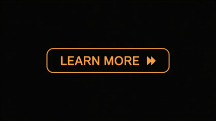 Modern learn more button on sleek black background