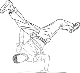 Breakdance Dancer Performing Headstand Freeze