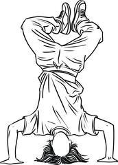 Breakdance Dancer Performing Upside Down Pose