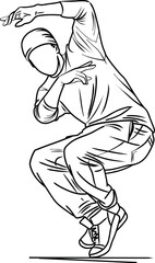 Hip Hop Dancer Performing Stylish Floor Pose