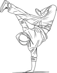 Breakdance Dancer Performing Headstand Freeze