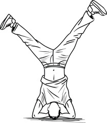 Breakdance Dancer Performing Headstand Pose