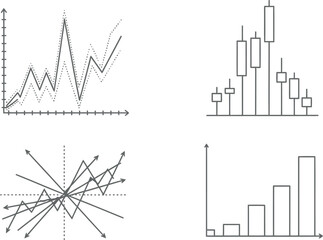 Various types of graphs and charts used for data representation