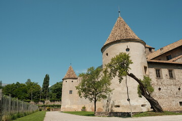 Fototapeta premium View to the Maretsch Castle in summer in the Italien city Bolzano