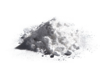 Pile of white powder isolated on transparent background