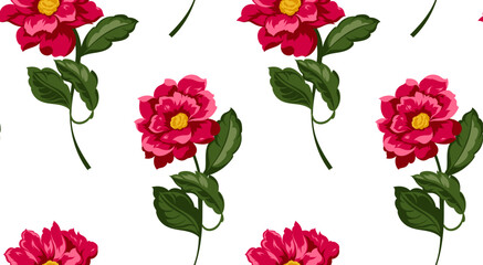 Seamless flowers pattern. Hand draw abstract floral pattern. © akn