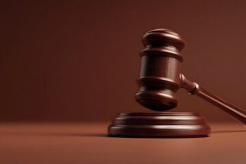 Wooden Gavel Resting on a Sound Block Representing Law and Legal Justice