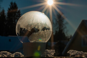 freezing soap bubble