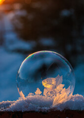 freezing soap bubble