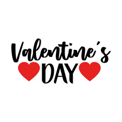 Valentine&rsquo;s Day typography text on plain white transparent isolated background for card, shirt, hoodie, sweatshirt, apparel, tag, mug, icon, poster or badge