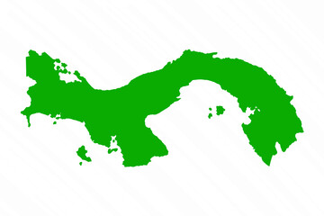 Green Vector Map of Panama Country
