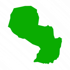 Obraz premium Green Vector Map of Paraguay Country
