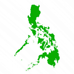 Green Vector Map of Philippines Country