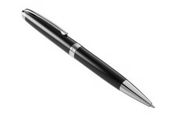 Black pen isolated on transparent background
