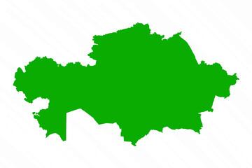 Fototapeta premium Green Vector Map of Kazakhstan Country