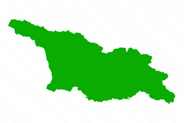 Green Vector Map of Georgia Country