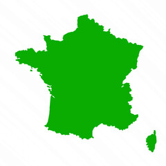 Obraz premium Green Vector Map of France Country
