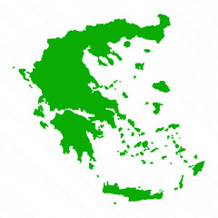Obraz premium Green Vector Map of Greece Country
