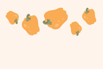Art & Illustration Fresh red, yellow, and green peppers, vector illustration, healthy food, organic vegetables, for banners and web design