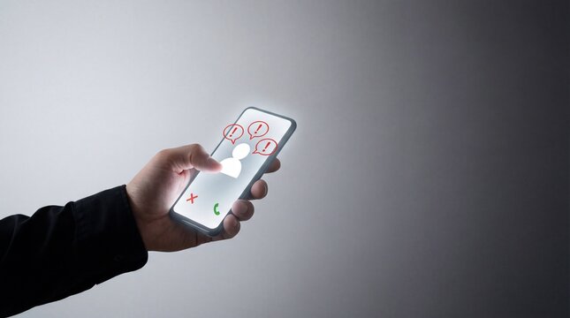 Hand holding smartphone displaying multiple colorful social media notification icons with like and comment symbols - Powered by Adobe