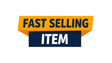 Fast sign with yellow and blue labels isolated on a transparent background white