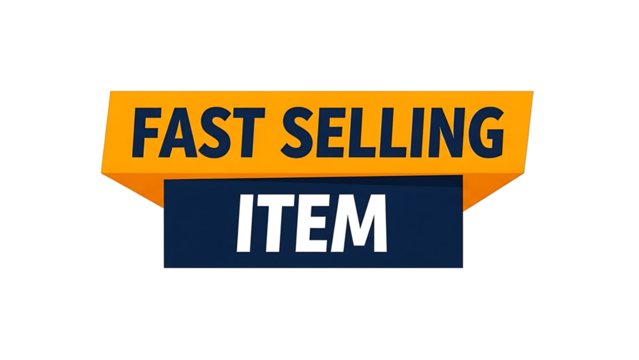 Fast sign with yellow and blue labels isolated on a transparent background white - Powered by Adobe
