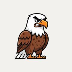 Obraz premium Cute eagle bird cartoon vector icon illustration. Animal nature icon concept isolated premium vector