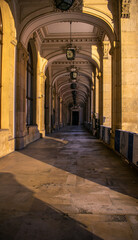 Historic Archway Corridor at the National History Museum, Bucharest, Romania