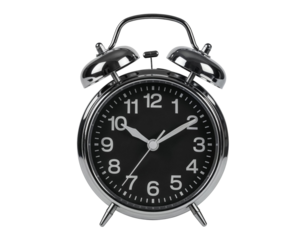 Classic Black Alarm Clock Time Concept Isolated