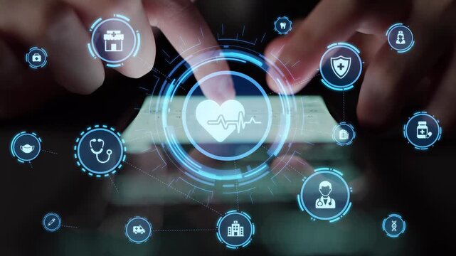 Healthcare icons show medical service, healthcare support, and patient treatment. Healthcare ensures medical service quality, health care access, and reliable medical care. Funnel