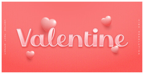 Editable style text effects - valentine text in pink theme